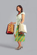 attractive young woman with shopping bags attractive young woman with shopping bags