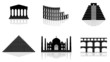 historical monuments vector illustrations