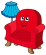 Vector: Cartoon armchair with lamp Cartoon armchair with lamp