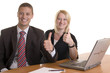 Businessman and businesswoman expressing success- Erfolg