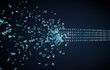 flowing binary code in the dark