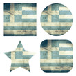 set of 4 grunge flag buttons of greece