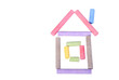 Hut made of color chalks