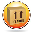 Nice delivery icon with fragile cardboard Nice delivery icon with fragile cardboard