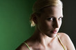 A portrait of a young blonde woman