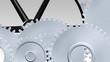 Interlocking gears turning
