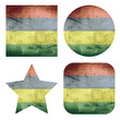 set of grunge flag buttons of mauritius