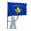 Kosovo Flagge staunen