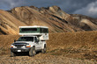 Off-road camper in Iceland mountains - Landmannalaugar