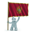 montenegro flagge staunen