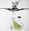 Beverage with lemon slice indoors