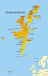 Vector color map of Shetland Islands Vector color map of Shetland Islands