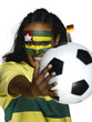 Female soccer fan from Togo, portrait