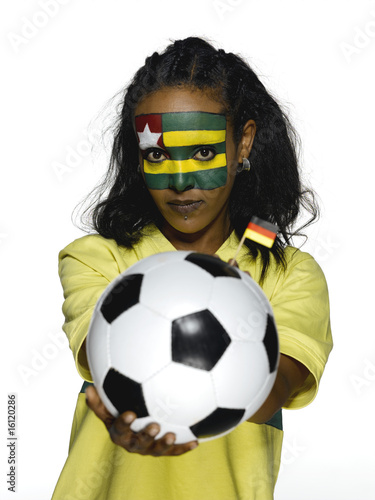 Photo: Weiblicher Fußballfan aus Togo Weiblicher Fußballfan aus Togo