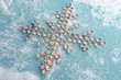Star-shaped burning tea lights, elevated view