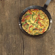 Spanish torilla in cast-iron pan
