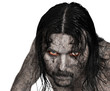 Evil face with cracked skin - halloween theme