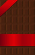Chocolate bar wrapped in red silk banner