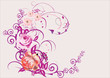 roses and purple curles