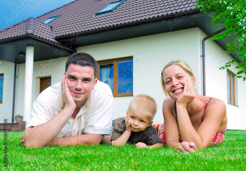 Photo: Happy family and house Happy family and house