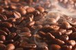 coffee beans with steam coffee beans with steam