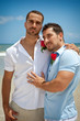 Two gay men at the beach