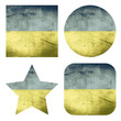 set of grunge flag buttons of ukraine