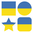 set of flag buttons of ukraine
