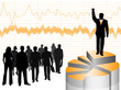 Illustration of businesspeople and graph Illustration of businesspeople and graph