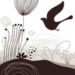 floral background with bird floral background with bird