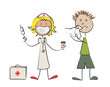 infirmière enfant grippe masque