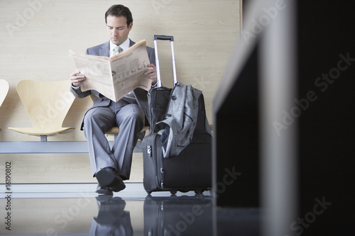 Photo: Businessman waiting in airport Businessman waiting in airport
