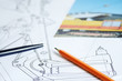 Drawing of excavator Drawing of excavator