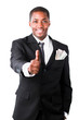 Foto: Portrait of young successful businessman showing thumb up Portrait of young successful businessman showing thumb up