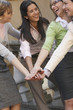 Businesswomen in a huddle