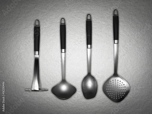 Photo: Assorted set of kitchen utensils Assorted set of kitchen utensils