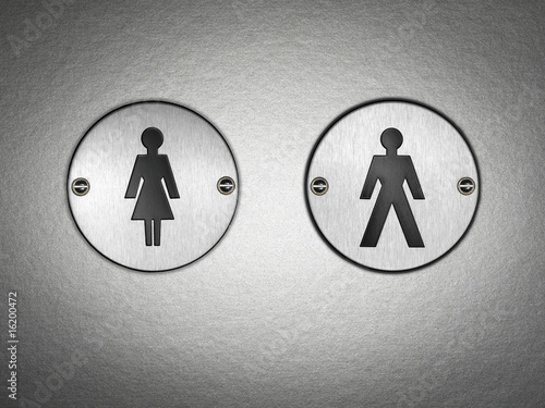 Photo: Close up of bathroom symbol Close up of bathroom symbol