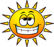 Comic-Sonne, kleine Strahlen + Grinsen Comic-Sonne, kleine Strahlen + Grinsen