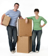 Couple with Moving Boxes Couple with Moving Boxes