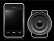 Mobile phone with portable speaker