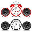 Alarm clock with speakers
