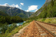 Foto: Railway in the mountains. Railway in the mountains.
