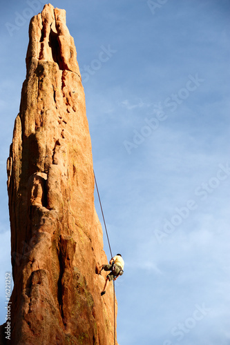 Photo: Rock Climber Rappelling Rock Climber Rappelling