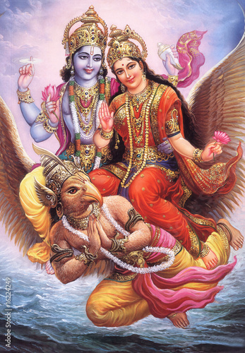 Photo: indian god visnu ji with maa laxmi ji in garur indian god visnu ji with maa laxmi ji in garur