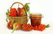 Organic rowanberries and pears jam