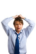 Businessman tears his hair