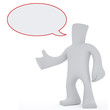3d character with empty chat bubble