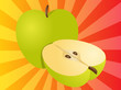 Apple whole and half illustration
