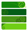 blank green banners with spiral designs