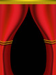 Red curtain. Stage